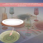 Vintage Crystal Colored Plates | Set of 6 Plates | Pastel Colors 10.6" Dinner & Charger Plate - Server, Charger, Server, Appetizer, Snack, Fruit, Housewarming Gift | Hand Wash Only | 100% FREE LEAD