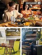 innhom Electric Salt Grinder Pepper Grinder Battery Operated Stainless Steel Pepper Mill Automatic Salt and Pepper Grinder with Adjustable Coarseness, 1 Pack