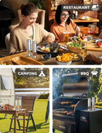 innhom Electric Salt and Pepper Grinder Set Battery Operated Stainless Steel Salt Grinder Pepper Mill Automatic Salt and Pepper Grinder Set with Adjustable Coarseness