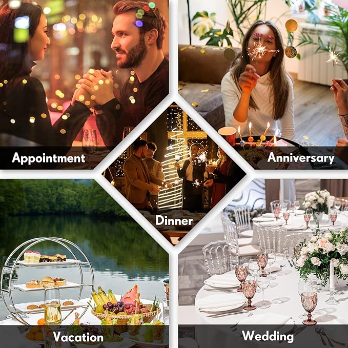 Patelai Serving Utensils Set Include Stainless Steel Large Spoons Slotted Spoons Forks Tongs Soup Ladle and Pie Server for Parties Buffet Catering, Dishwasher Safe(Rainbow,10 Pieces)