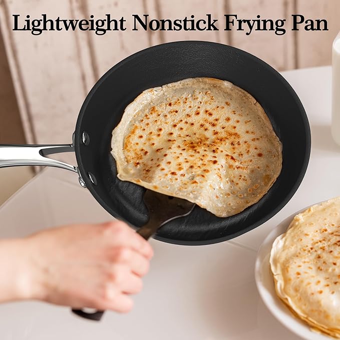 imarku Nonstick Frying Pan Skillets, 8+10+12 inch Omelette Pan with Stay Cool Handle, Healthy Cooking Frying Pan, Free of PFAS PFOA PTEE, Oven/Dishwasher Safe, Compatible with All Cooktops