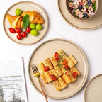 AmorArc Dinner Plates Set of 6, 10.5 Inch Reactive Glaze Ceramic Plates Set, Microwave, Dishwasher Safe, Scratch Resistant, Modern Large Dinnerware Dishes Set Kitchen Stoneware Plates