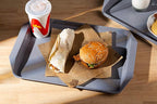 Plastic Fast Food Serving Tray,16.95 by 11.82-Inch,Set of 12 (Grey)