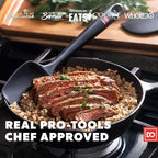 DI ORO Silicone Spatula Set - Rubber Kitchen Spatulas for Baking, Cooking, & Mixing - 600°F Heat-Resistant & BPA Free Silicone Scraper Spatulas for Nonstick Cookware - Dishwasher Safe (3pc, Black)