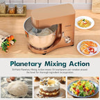COOKLEE Stand Mixer, 9.5 Qt. 660W Electric Kitchen Mixer with Dishwasher-Safe Dough Hooks, Flat Beaters, Wire Whip & Pouring Shield Attachments for Most Home Cooks, Champagne
