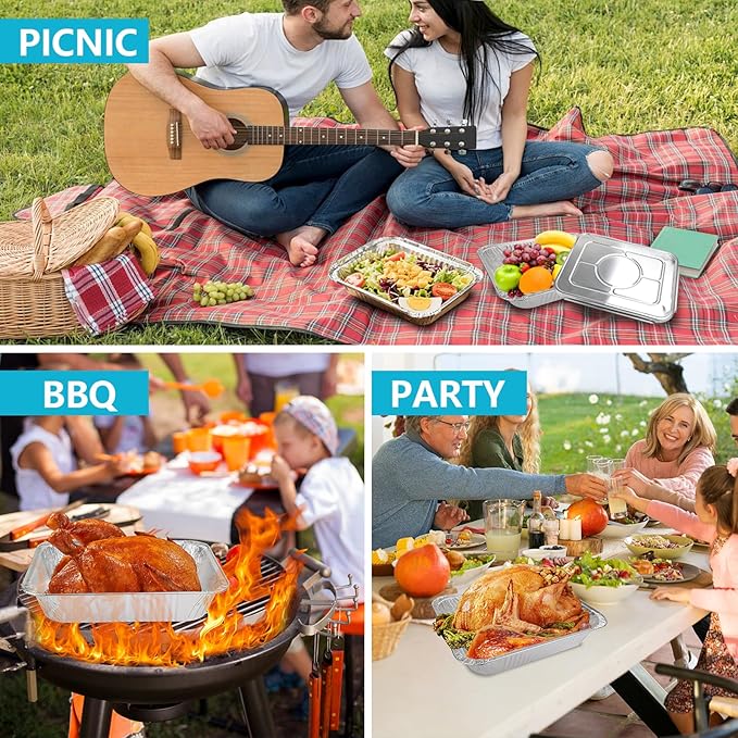 9x13 Thickened Aluminum Foil Pans With Lids, 30Pack Extra Deep Disposable Aluminum Pans for Roasting, Baking, Cooking, Food Prep, Chafing, Steam Table, Oven, Cake, and Party Catering.