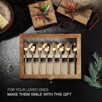 Silverware Box, 3-Layer Wooden Silverware Storage Box with Glass Lid, 14.5×10.6 Inches Vintage Style Decor Flatware Storage Case for Fine Flatware & Utensils, Gift Idea (Torched Wood)