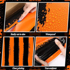 Tudomro 100Ft Halloween Scary Carnival Tablecloth Roll Black & Orange Table Cloths Stripe Disposable PE Table Cover for Horror Party Decorations Halloween Party Decor Supplies