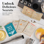 BARE BARREL® Mixology Bartender Kit Bar Set | 14-Piece Cocktail Shaker Set | Martini Barware Mixing Tools for Home Bartending | Incl. 35 Recipe Cards | Gift Set (24oz Cobbler Shaker, Silver/Black)