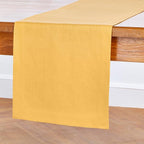 Solino Home Linen Mustard Yellow Table Runner 48 Inches - 100% Pure Linen Farmhouse Short Table Runner 14 x 48 Inch Ideal for Dresser and Coffee Tables - Summer - Fete