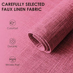 Placemats Set of 6, Bilayer Thickened Linen Place Mats Heat Resistant Machine Washable Wrinkle Free Carefully Selected Polyester Mats for Kitchen/Dining/Coffee Table (Pink)