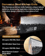 XINZUO 7 Inch Nakiri Knife, Hand Forged Damascus Steel Asian Chopping Chef Knife, Professional Meat Vegetable Kitchen Knife,Comfortable Grip White Oak Handle Usuba Knife