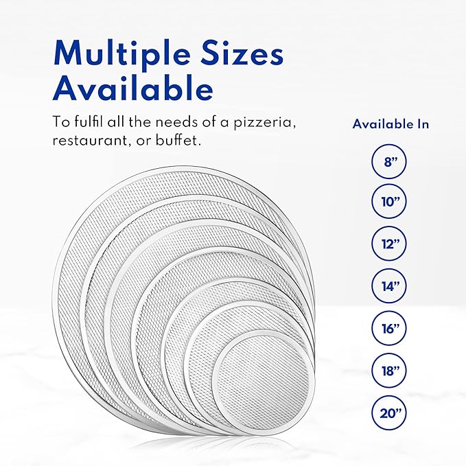 New Star Foodservice 50981 Restaurant-Grade Aluminum Pizza Baking Screen, Seamless, 18-Inch, Pack of 6