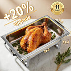 Chafing Dishes for Buffet 4 Pack, 11QT [Large Size and Sturdy] Stainless Steel Food Warmers for Parties Buffet [Silver Colors] Catering Supplies Buffet Display