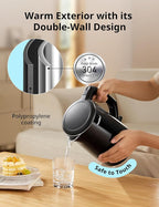 COMFEE' Electric Kettle and Tea Kettle, 1.5L Double Wall, Stainless Steel Interior, Lid & Spout, Fast Boil, Auto-Off, and Boil-Dry Protection, 1500W