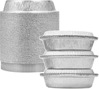7" Aluminum Foil Pans with Clear Lids 50 Pack,Heavy Duty Disposable Containers for Roasting,Storing,Baking,Cooking, Deep Dish Pie Pans, Recyclable
