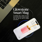 Glowstone Smart Heated Coffee Mug with Wireless Charging Base Self-heating Made from Fine Bone China Electric Coffee Mug and Self Heating Mug Keeps Drinks Hot Stay Hot Electric Coffee Mug