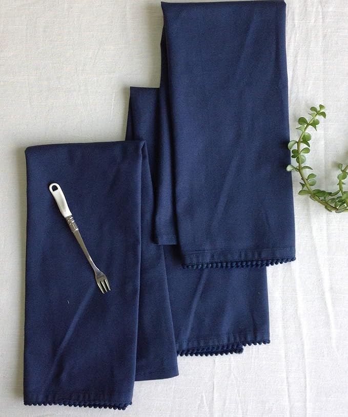 Kitchen Towels Dish Towels for Kitchen Tea Towels for Kitchen Bar Towels for Cloth Towels dishcloths - Solid 18"x28" Pack of 6 (Dark Navy, Pack of 6)