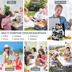 Cooler Backpack, Lightweight and Soft Backpack Cooler for Men Women, Insulated Lunch Bag for Camping Traveling Hiking