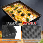 3 Pcs Detroit Style Pizza Pan 10 x 14 x 2.36 Inch Hard Rectangular Deep Pizza Pans Non Stick Sicilian Style Pan Dish Pre Seasoned Bakeware Kitchenware