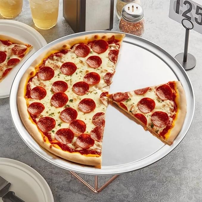 10-inch Aluminum Pizza Tray | Commercial Grade Round Baking Tray for Oven, Home & Restaurant Use [1 Pack]