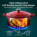 Larder & Vine Enameled Cast Iron Dutch Oven Pot with Lid | Bread Baking | Compatible on All Cooktops & Oven Safe to 500° F | Great for Sourdough Bread | Cabernet