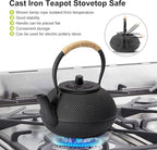 suyika Japanese Tetsubin Cast Iron Teapot Tea Kettle pot with Stainless Steel Infuser for Stovetop Safe Coated with Enameled Interior 22 oz/650 ml