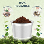 NESSUS K Cup Reusable Coffee Pods for Keurig 1.0, Stainless steel Reusable K Cups, Metal K Cups for Keurig Coffee Pods Reusable with Heat Resistant Handles and Coffee Scoop, NO BPA, 4 Pack