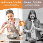 Electric Salt and Pepper Grinder Set, Rechargeable Automatic Pepper Mill Grinder with LED Light, Adjustable Coarseness shakers, One-Hand Operation for Kitchen(2 Pack, Upgrade White+White)