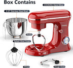 Electric Stand Mixer,10 Speeds Tilt-Head Food Mixer, 3-IN-1 Kitchen Mixer for Daily Cooks with Dishwasher-Safe 6 QT Bowl,Dough Hook, Beater, Whisk (Empire Red)