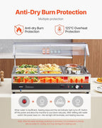 VEVOR Electric Soup Warmer, Two 6.34QT Pots & Six 1/3 Pans, Stainless Steel Commercial Food Warmer with 86~185°F Adjustable Temp, 1500W Bain Marie with Cover, Soup Station for Restaurant, Buffet