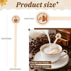 Wooden Coffee Stirrers 100-Pack Coffee Stir Sticks 5.9 Inch Natural Birch Stir Sticks with Round Ends, Disposable Stirring Sticks for Coffee, Cocktails, Milk & Hot Drinks