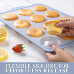 COOK WITH COLOR 17 Pc. Silicone Baking Pan Set - Non-Stick & Easy Clean Silicone Muffin Pans for Baking with Sturdy Metal Frame for Stability, Flexible Cake Molds, Includes Measuring Cups and Spoons