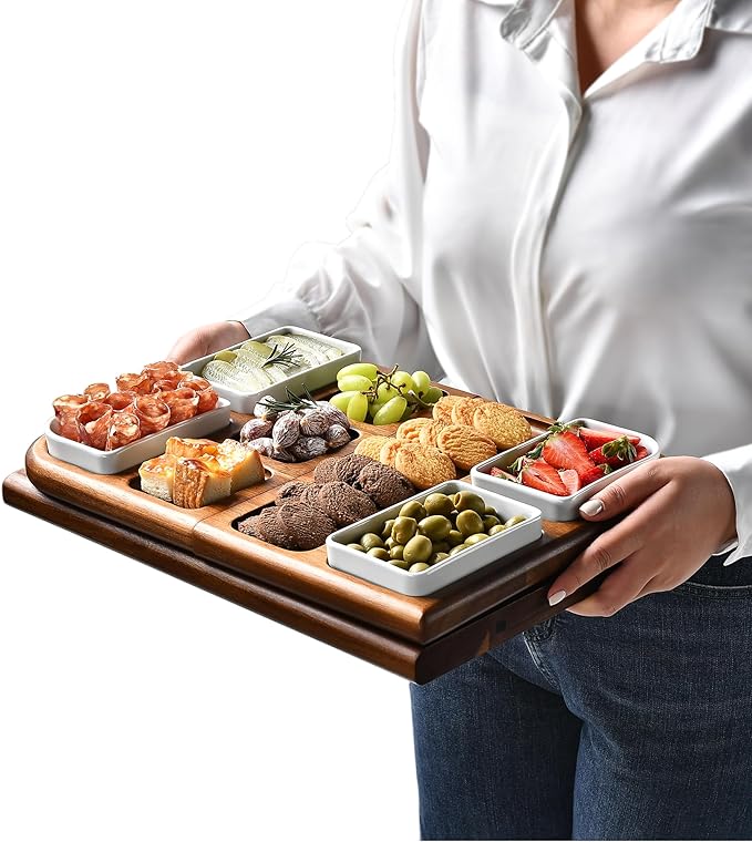 Shanik Premium Charcuterie Board – Magnetic Double-Sided Cheese and Meat Serving Tray, Elegant Cutting Board Gift for Hosting & Special Occasions