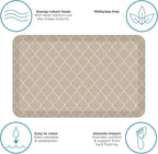GelPro Anti-Fatigue Designer Comfort Kitchen Floor Mat, 20x32, Trellis Khaki Stain Resistant Surface with 3/4” Thick Ergo-Foam Core for Health and Wellness