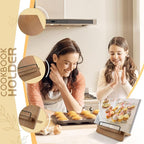 Wood Cookbook Stand Cookbook Holder: Kitchen Adjustable Cookbook Holder Recipe Stand for Counter Brown