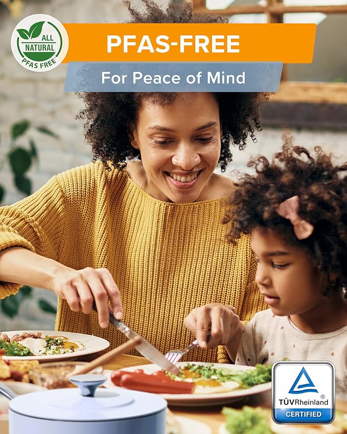 Nuwave Lux 13-Piece Premium Cookware Collection, Healthy G10 Duralon Blue Ceramic Nonstick, Ultra Durable, PFAS-Free, Lightweight & Works on All Cooktops