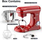 Electric Stand Mixer,10 Speeds Tilt-Head Food Mixer, 3-IN-1 Kitchen Mixer for Daily Cooks with 6 QT Bowl,Dough Hook, Beater, Whisk (Empire Red)