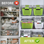 LUXEAR Fruit Vegetable Storage Container, 4 Pack Fresh Containers for Fridge with Lids BPA-Free Produce Refrigerator Organizer for Fruit, Veggie, Berry, Meat Storage Keep Fresh Longer-Green