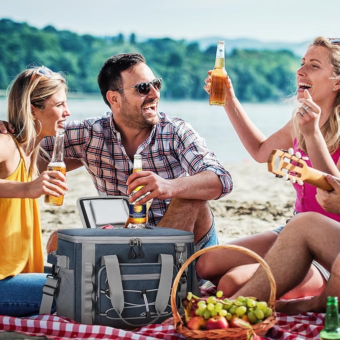 Maelstrom Soft Sided Cooler Bag, 30/40 Can Collapsible Insulated Ice Chest, Large Leakproof Camping & Travel Cooler for Kayaking & Beach