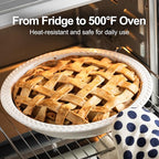 Ceramic Pie Pan Set of 2, 11 inch Round Baking Dish, Porcelain Pie Plate, Non-Stick, Oven & Dishwasher Safe, Non-Stick Pie Dish for Baking