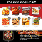 Nuwave 6-quart Brio Healthy Digital Air Fryer with One-Touch Digital Controls, 6 Preset Menu Functions & Removable Divider Insert, Black