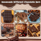9 in 1 Silicone Break Apart Chocolate Bar Mold with Plastic Bags and Thanks for the stickers,Non Stick Homemade Protein and Energy Bar Mould - 113pcs