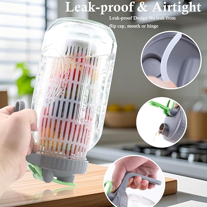 Glass Mason Jar Water Fruit Infuser Pitcher With Lid 64 Oz Wide Mouth Tea Infused Pitchers 2 Quart Sun Tea Jar For Outside Half Gallon Iced Coffee Tea Lemonade Juice Homemade Drinks Container- 2 Set