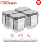 Stock Your Home 1 Lb Aluminum Disposable Cookware With Lids (25 Pack) - Foil Pans Cardboard Lids - Disposable & Recyclable Takeout Trays With Lids - Food Containers For Restaurants, Catering, Delis