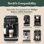 Roobi Cleaning Tablets & Filters Compatible with Philips. Includes 16 Espresso Cleaning Tablets & 4 Water Filters. Carbon Neutral Philips Cleaner Kit. 1 Year Supply.