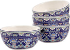 Bico Mandala Kaleidoscope Cereal Bowls Set of 4, 26 oz Deep Ceramic Soup Bowls for Cereal, Salad, Noodles, Kitchen, Microwave and Dishwasher Safe, Gift for Housewarming and Thanksgiving