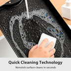 Utheer Nonstick Reversible Cast Iron Griddle 19.5"x 10.5", Ceramic Cooking Surface, Flat & Ribbed Sides, with High Sides & Grease Trap, Stovetop Griddle for Gas Grill, Charcoal, Oven & Outdoor BBQ