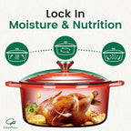 Chef Power Dutch Oven Pot with Lid 5QT, Enameled Cast Iron Dutch Oven for Bread Baking, Braising, Stews, Roasting, Oven Safe Dutch Ovens, Gradient Red