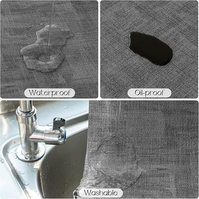 Romanstile Reversible Vinyl Placemats Set of 4, Faux Leather 100% Waterproof Oil-Proof Wipeable Place Mats, Heat Resistant Dual Sided Table Mats for Kitchen/Dining/Party (Dark Gray, 12 x 17 Inch)